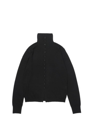 Turtleneck Button Knit - BLACK (12620510)