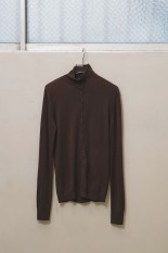 Turtleneck Button Knit - BROWN (12620510)