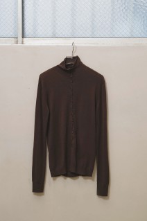 Turtleneck Button Knit - BROWN (12620510)
