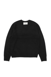 Woolcashmere Vneck Knit - BLACK (12620508)