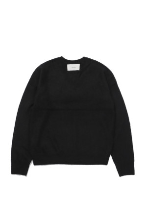 Woolcashmere Vneck Knit - BLACK (12620508)