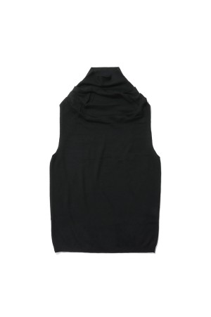 Highneck Drape Tanktop -BLACK (12610536)