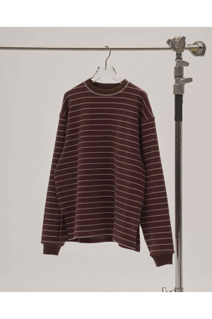 Border Long T-shirts -CHOCOLATE (12520613)