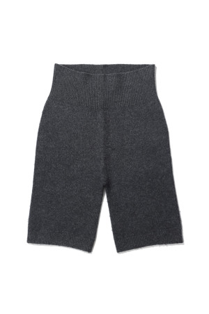 Seamless Knit Half Leggings  -CHARCOAL GRAY(12620706)