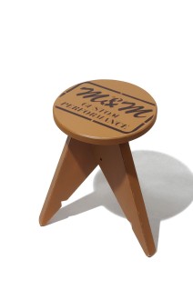 丸スツール（小全塗）/  RED /  焼印ロゴ（WHITE）