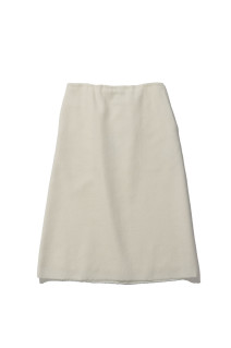 FULLED WOOL SILK SKIRT - IVORY WHITE (A26AS04SJ)