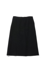 FULLED WOOL SILK SKIRT - BLACK (A26AS04SJ)