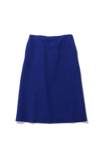 FULLED WOOL SILK SKIRT - ROYAL BLUE (A26AS04SJ)