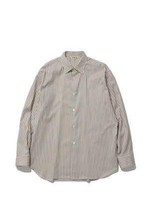 COTTON SILK STRIPE SHIRT - RED BROWN STRIPE (A26AS03CS)