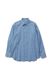COTTON SILK STRIPE SHIRT - SAX BLUE STRIPE (A26AS03CS)