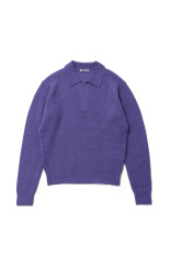 BABY SURI ALPACA SHEER KNIT SKIPPER POLO - PURPLE (A26AP04AK)