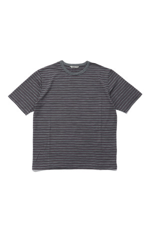 SOFT SMOOTH WOOL STRIPE JERSEY TEE - GRAY STRIPE (A26AT04BT)