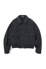 HAIRY WOOL MOHAIR CHAMBRAY BLOUSON - DARK GRAY (A26AB03WB)