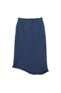 HOMESPUN TWEED FRINGE SKIRT - DUSTY BLUE (A26AS07HT)