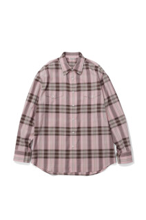 HIGH TWIST COTTON SILK CHECK SHIRT - PINK CHECK (A26AS02KC)