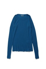 SUPER HIGH GAUGE SHEER RIB WIDE-NECK L/S TEE - BLUE (A26AP07HF)