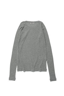 SUPER HIGH GAUGE SHEER RIB WIDE-NECK L/S TEE - TOP GRAY (A26AP07HF)