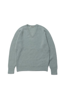 BABY SURI ALPACA SHEER KNIT V-NECK P/O - DUSTY MINT (A26AV03AK)