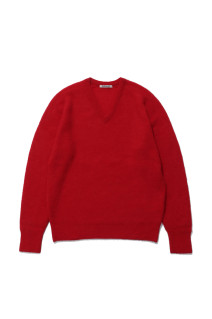 BABY SURI ALPACA SHEER KNIT V-NECK P/O - RED (A26AV03AK)
