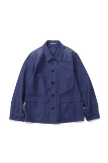 GARMENT-DYED ORGANIC COTTON HEAVY MOLESKIN COVERALL - FADED NAVY (A26AB02HM)