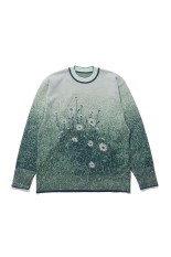 Floral Jacquard Graphic Knit Top - GREEN (MM26FW-KN010)
