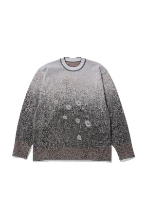 Floral Jacquard Graphic Knit Top - GREEN (MM26FW-KN010)