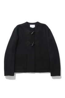 Cording Embroidery Short Duffle Coat - BLACK (MM26FW-CO059)