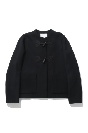 Cording Embroidery Short Duffle Coat - BLACK (MM26FW-CO059)