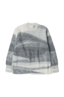Wool Mohair Crew Neck Knit Top - GREY (MM26FW-KN064)