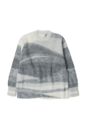 Wool Mohair Crew Neck Knit Top - GREY (MM26FW-KN064)