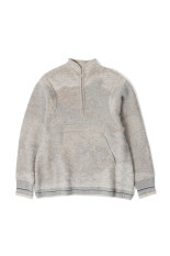 Pile Jacquard Half Zip Knit Top - BEIGE (MM26FW-KN078)