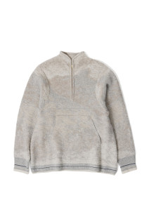 Pile Jacquard Half Zip Knit Top - BEIGE (MM26FW-KN078)