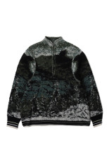 Pile Jacquard Half Zip Knit Top - GREEN (MM26FW-KN078)