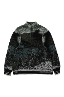 Pile Jacquard Half Zip Knit Top - GREEN (MM26FW-KN078)