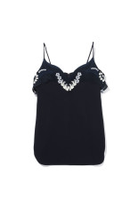 Triacetate Embroidery Camisole Top - NAVY (MM26FW-SH114)