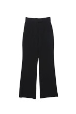 Triacetate High Waisted Center Creased Suit Trousers - BLACK (MM26FW-PT602)