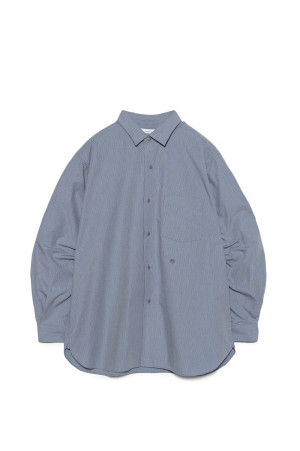 Regular Collar Striped Wind Shirt - Sax (S26FG062)