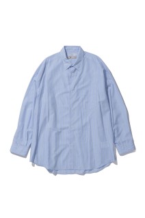 SIDOGRAS L/S Oversized Regular Collar Shirt - GREEN PIN STRIPE (GM262-50027)