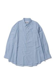 SIDOGRAS L/S Oversized Regular Collar Shirt - SAX STRIPE (GM262-50027)