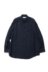 Linen L/S Oversized Regular Collar Shirt - NAVY (GM262-50039B)