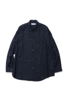 Linen L/S Oversized Regular Collar Shirt - NAVY (GM262-50039B)