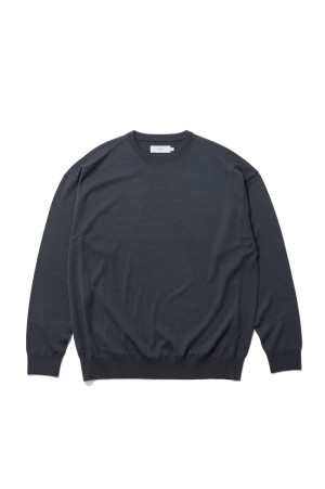 High Gauge L/S Oversized Crew Neck Knit - GRAY (GU263-80556B)