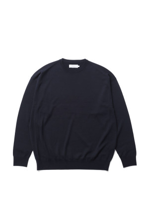 High Gauge L/S Oversized Crew Neck Knit - NAVY (GU263-80556B)