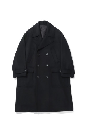Light Melton Oversized Coat - BLACK (GU263-10420B)