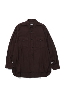 Silk Flannel 2Pockets Shirt - BROWN (KS26FSH07)