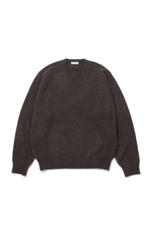 Lambswool V-neck Pullover - BROWN (KS26FKN09)