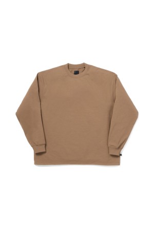 TECH DRAWSTRING TEE L/S - LT.BROWN (BE-31026W)
