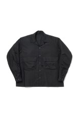 TECH SPORTS OPEN COLLAR SHIRT L/S SOLID - BLACK (BE-82026W)