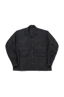 TECH SPORTS OPEN COLLAR SHIRT L/S SOLID - BLACK (BE-82026W)