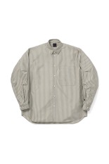 TECH REGULAR COLLAR SHIRT L/S STRIPE - LT.BROWN (BE-83026W)
